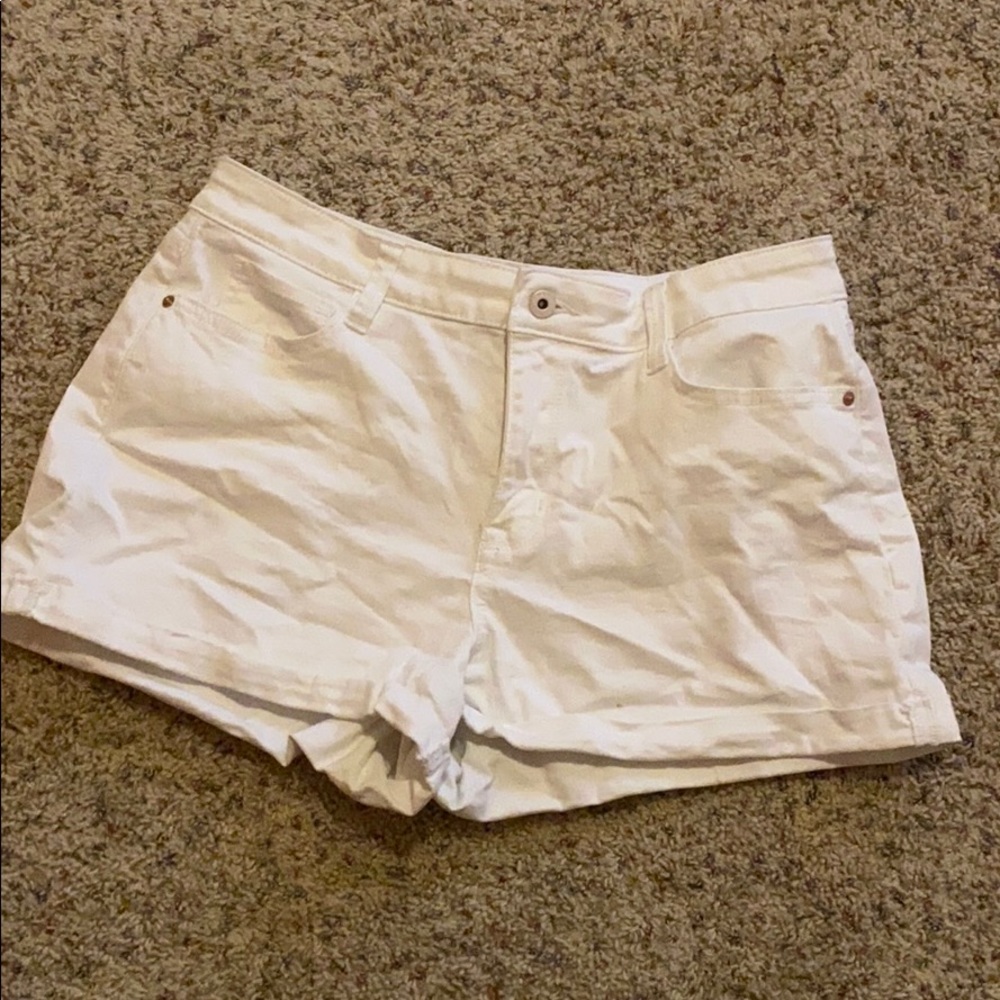 White jean shorts